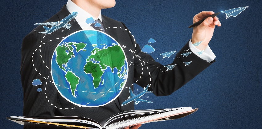 Consultant managing international document legalization, Global university credit transfer program pathway diagram